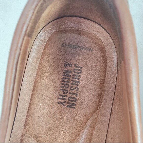 Johnston & Murphy Brannon Venetian Cognac Sheepskin Leather Slip On Loafers, 9.5 main image 7